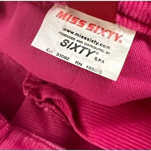 Miss Sixty Womens Easy Oliver Trousers Corduroy Pants Sz 29 Y2K Barbiecore Long - Picture 12 of 16